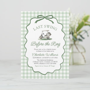 Sage Golf Last Swing Before the Ring Bridal Shower Invitation