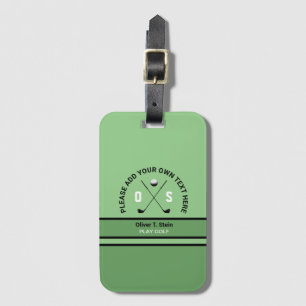 sage Golfer travel-tag with golfist name Luggage Tag