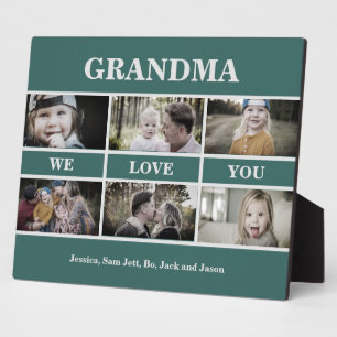 Sage Grandma We love You Photo Collage Plaque