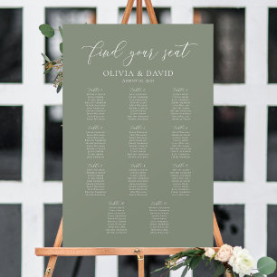 Sage Green 11 Tables Find Your Seat Seating Chart