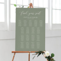 Sage Green 17 Tables Find Your Seat Seating Chart