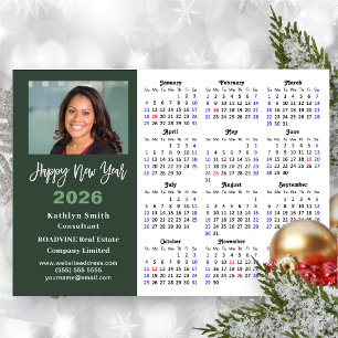 Sage Green 2025 Calendar Business Photo Simple Holiday Card