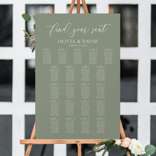 Sage Green 21 Tables Find Your Seat Seating Chart