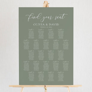 Sage Green 22 Tables Find Your Seat Seating Chart