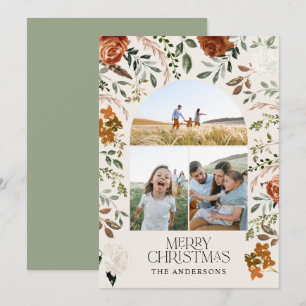 Sage green 3 photo botanical elegant arch holiday