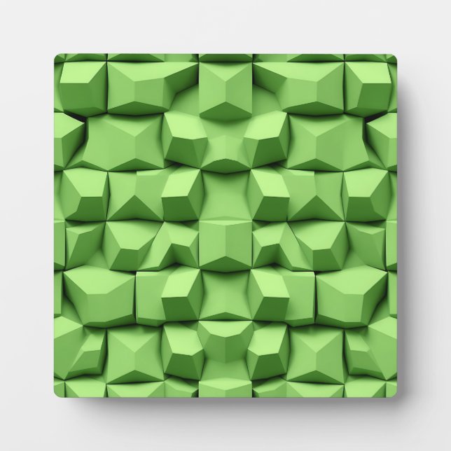 Sage Green 3D Geometric Cube Pattern Plaque (Front)