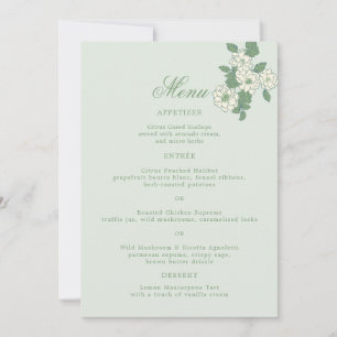 Sage Green 5x7 Wedding Menu Card