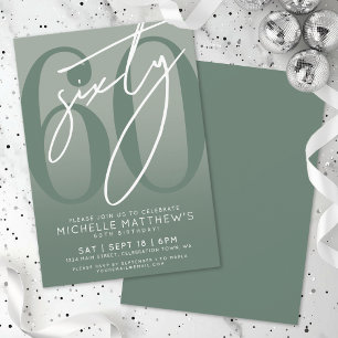Sage Green 60th Birthday Party Invitation