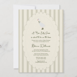Sage Green a new Silly Goose Baby Shower  Invitation