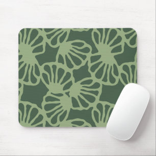 Sage Green Abstract Coral Floral Seamless Pattern Mouse Mat