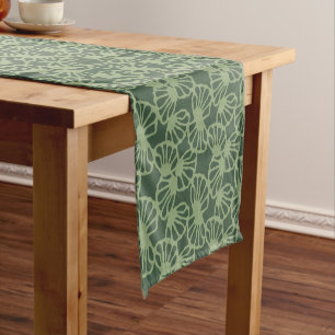 Sage Green Abstract Coral Floral Seamless Pattern Short Table Runner