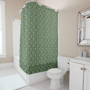 Sage Green Abstract Coral Floral Seamless Pattern Shower Curtain