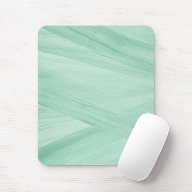 Sage Green Abstract Lines Brushstrokes Pattern Mouse Mat (With Mouse)