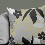 Sage Green Abstract Tropical Floral Designer Cushion<br><div class="desc">This designer pillow features a beautiful botanical print of large abstract tropical flowers in shades of black and grey, set against a calming sage green background. The stylish and modern floral design adds a touch of nature to your home decor, while the neutral colour palette makes it easy to match...</div>