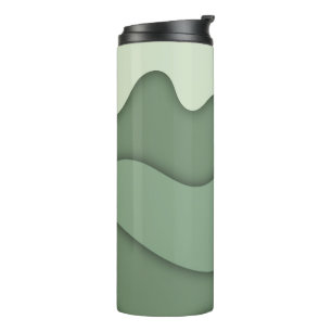 Sage Green Abstract Wave Pattern Tumbler