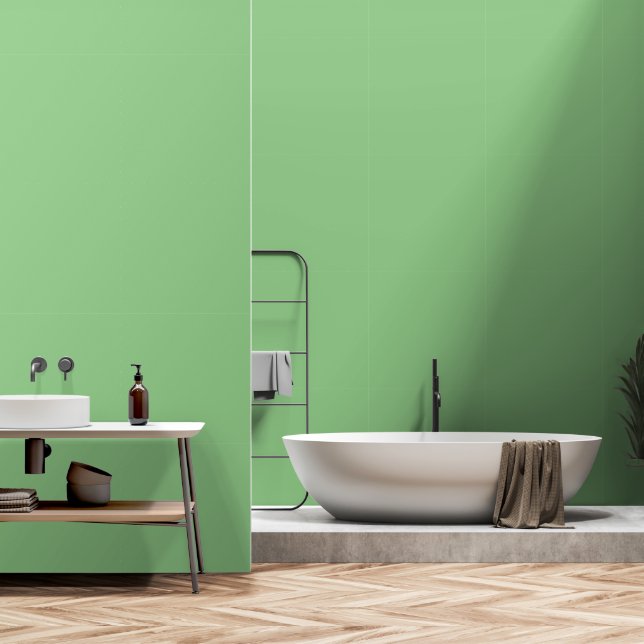 Sage Green Accent  Wallpaper (Bathroom)
