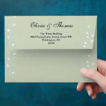 Sage Green Addressed Wedding Envelope