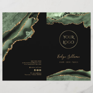 sage green agate service menu brochure