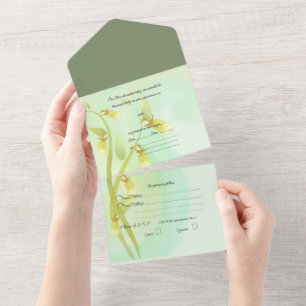 Sage & Green All in One Wedding Invite