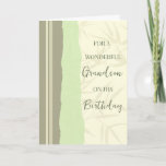 Sage Green and Beige Grandson Birthday Card<br><div class="desc">Birthday card for grandson with modern and simple sage green and beige design and thoughtful verse.</div>