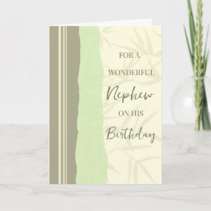 Sage Green and Beige Nephew Birthday Card