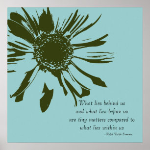 Sage Green and Blue Inspirational Floral Poster
