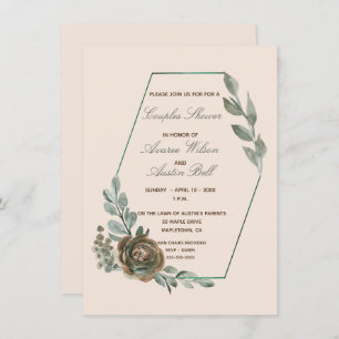 Sage Green and Blush Couples Wedding Shower Invitation