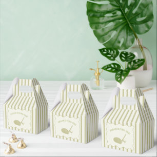 Sage Green and Cream Stripes Golf Themed  Favour Box