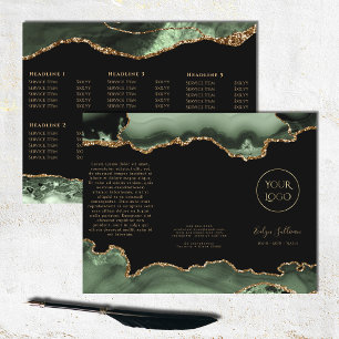 Sage green and gold agate brochure