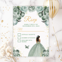 Sage Green and Gold Dark Skin Princess