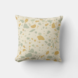 Sage Green and Gold Modern Terrazzo Cushion