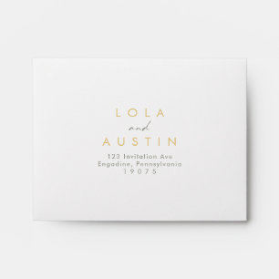 Sage Green and Gold Self Addressed RSVP Envelope