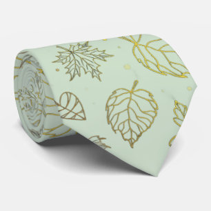 Sage Green and Gold Wedding Neck Tie
