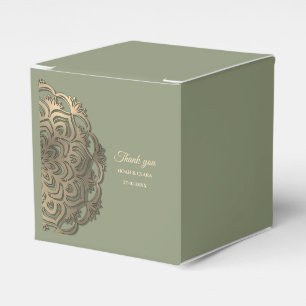 Sage Green and Gold Wedding with Elegant Earthy Fa Favour Box