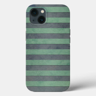 Sage Green and Grey Stripes Pattern iPhone 13 Case