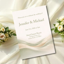 Sage Green and Ivory Modern Wave Wedding 