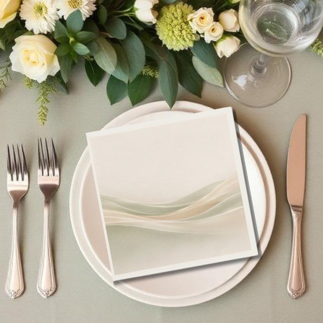 Sage Green and Ivory Napkin (Sage Green and Ivory Napkins )