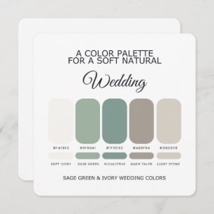 Sage Green and Ivory Wedding Color Palette Card