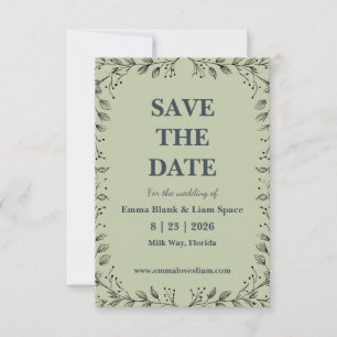 Sage Green and Ivory Wedding Save The Date