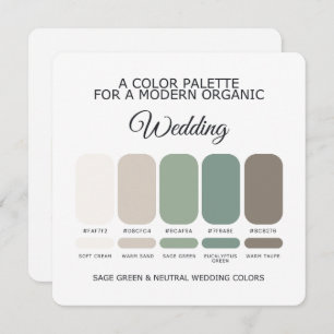 Sage Green and Neutral Wedding Color Palette Card