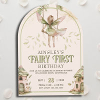 Sage Green and Pink Fairy First Arch 1st Birthday