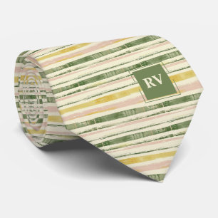 Sage Green and Pink Stripe Tie