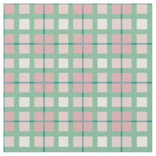 Sage green and pink tartan cell pattern scottish   fabric