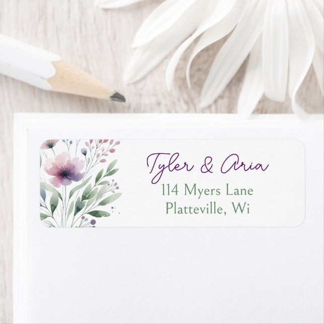 Sage Green and Plum Purple Botanical Wedding (Insitu)