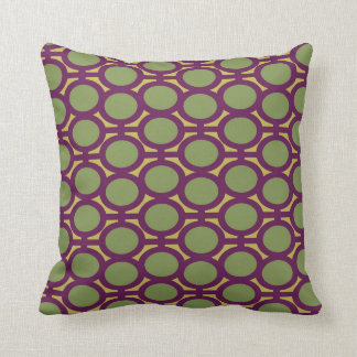 Sage Green and Purple Eyelets Cushion