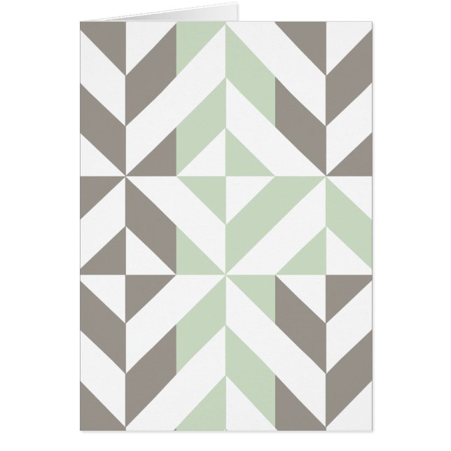 Sage Green and Silver Geometric ZigZag (Front)