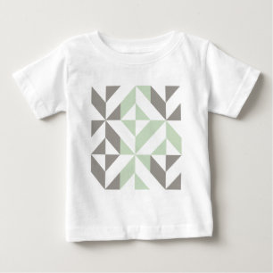 Sage Green and Silver Geometric ZigZag Baby T-Shirt