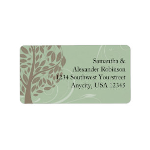 Sage Green and Soft Brown Stylised Eco Tree Label