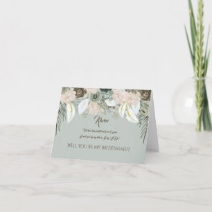 Sage Green and Vanilla Cream Bridesmaid Invitation