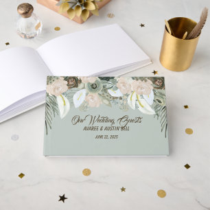 Sage Green and Vanilla Cream Wedding Guest Book